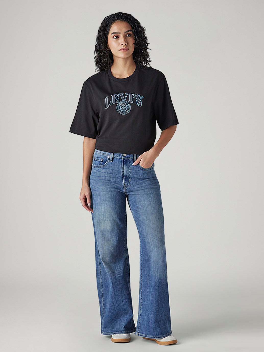 Women's 728 Indigo Wide Leg Fit High Rise Jeans - Front View