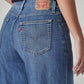 Women's 728 Indigo Wide Leg Fit High Rise Jeans - Detail View