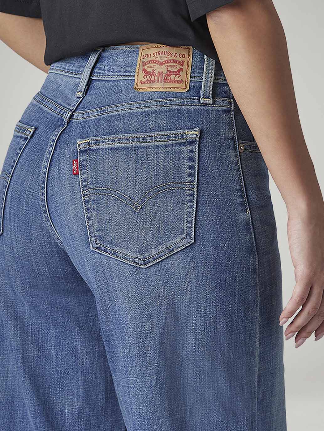 Women's 728 Indigo Wide Leg Fit High Rise Jeans - Detail View