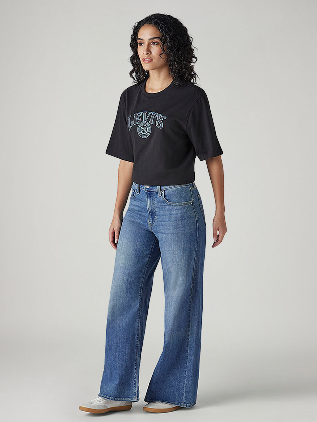 Women's 728 Indigo Wide Leg Fit High Rise Jeans - Side View