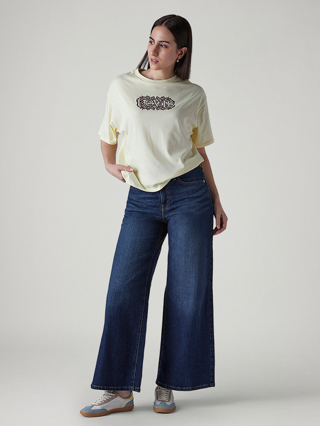 Women's 728 Dark Indigo Wide Leg Fit High Rise Jeans
