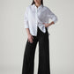 Women's 728 Black Wide Leg Fit High Rise Jeans - Styleshot View