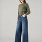 Women's 728 Dark Blue Wide Leg Fit High Rise Jeans - Side View