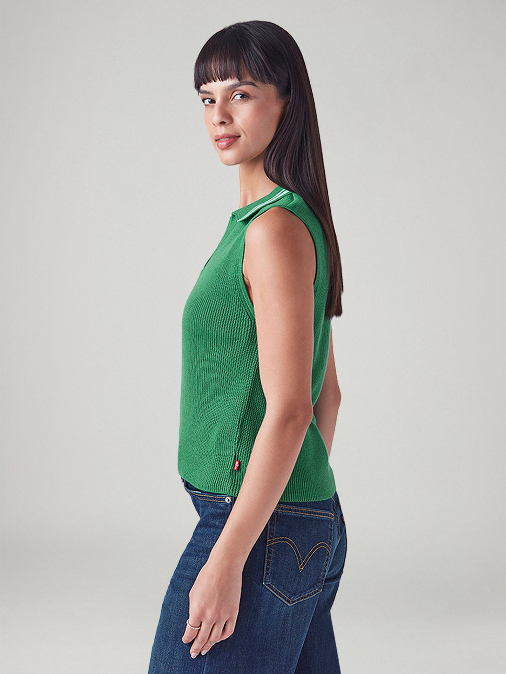 Women's Textured Regular Fit Knitted Top - Side View