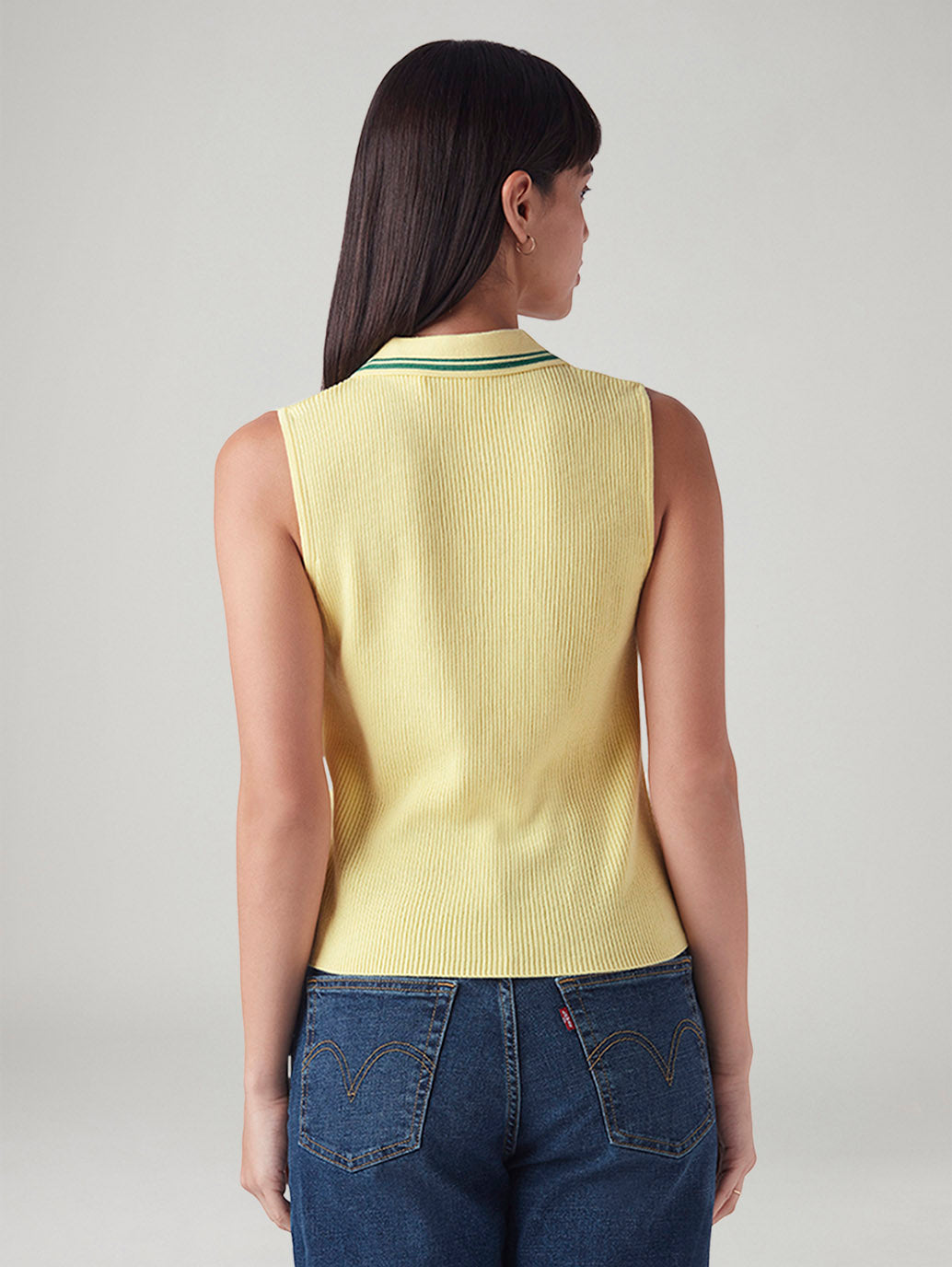 Women's Textured Regular Fit Knitted Top - Back View