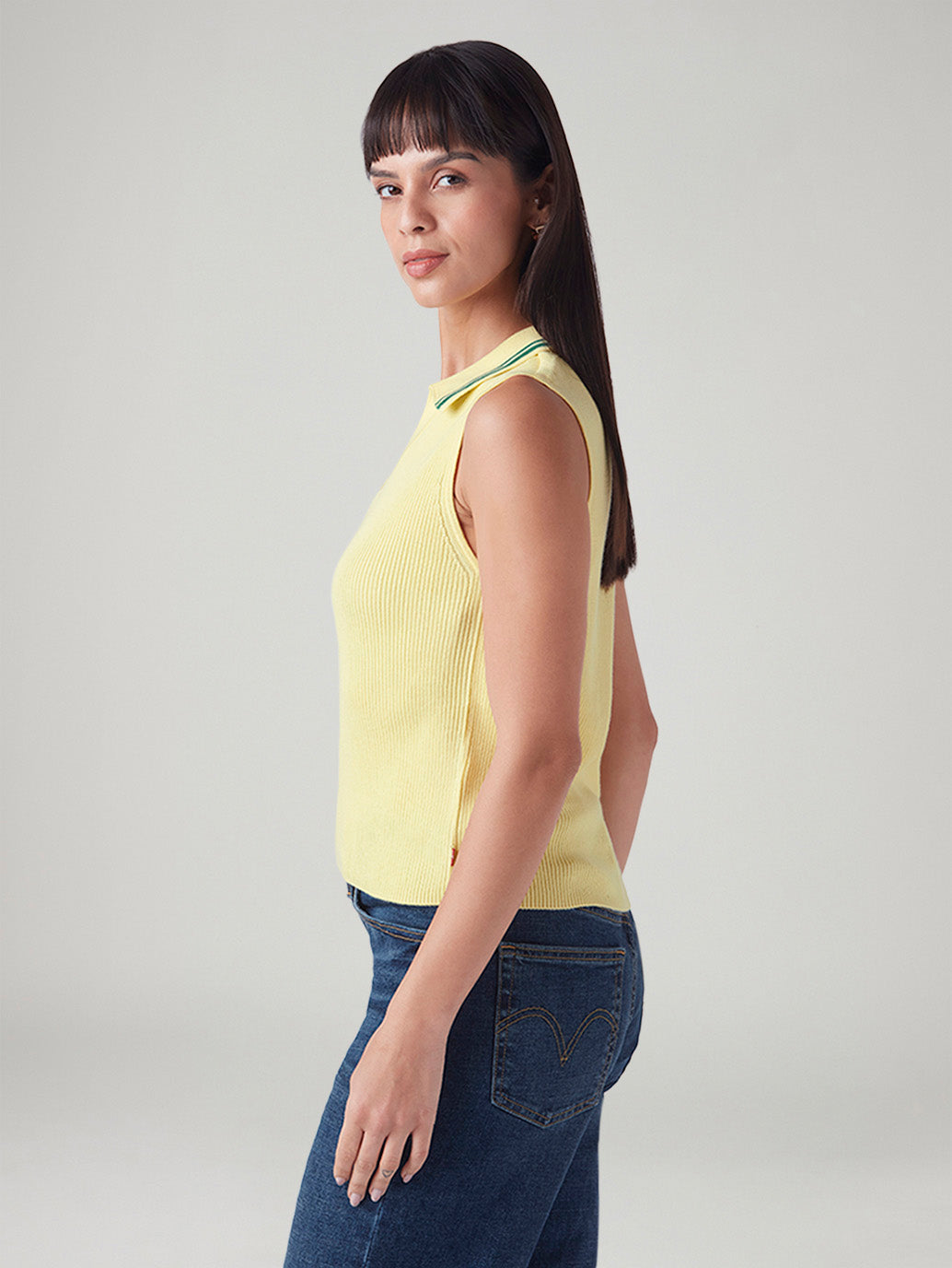 Women's Textured Regular Fit Knitted Top - Side View
