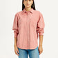 Women's Solid Pink Regular Fit Shirt - Front View