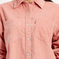 Women's Solid Pink Regular Fit Shirt - Detail View