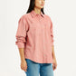 Women's Solid Pink Regular Fit Shirt - Side View