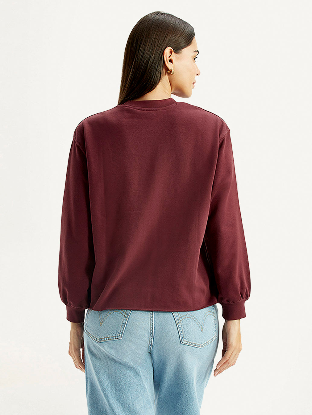 Women's Brand Logo Crew Neck Sweatshirt - Back View