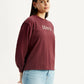 Women's Brand Logo Crew Neck Sweatshirt - Side View