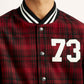 Men's Plaid Red Varsity Jacket - Detail View