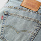 Men's 501 Blue Straight Fit Mid Rise Jeans - Detail View