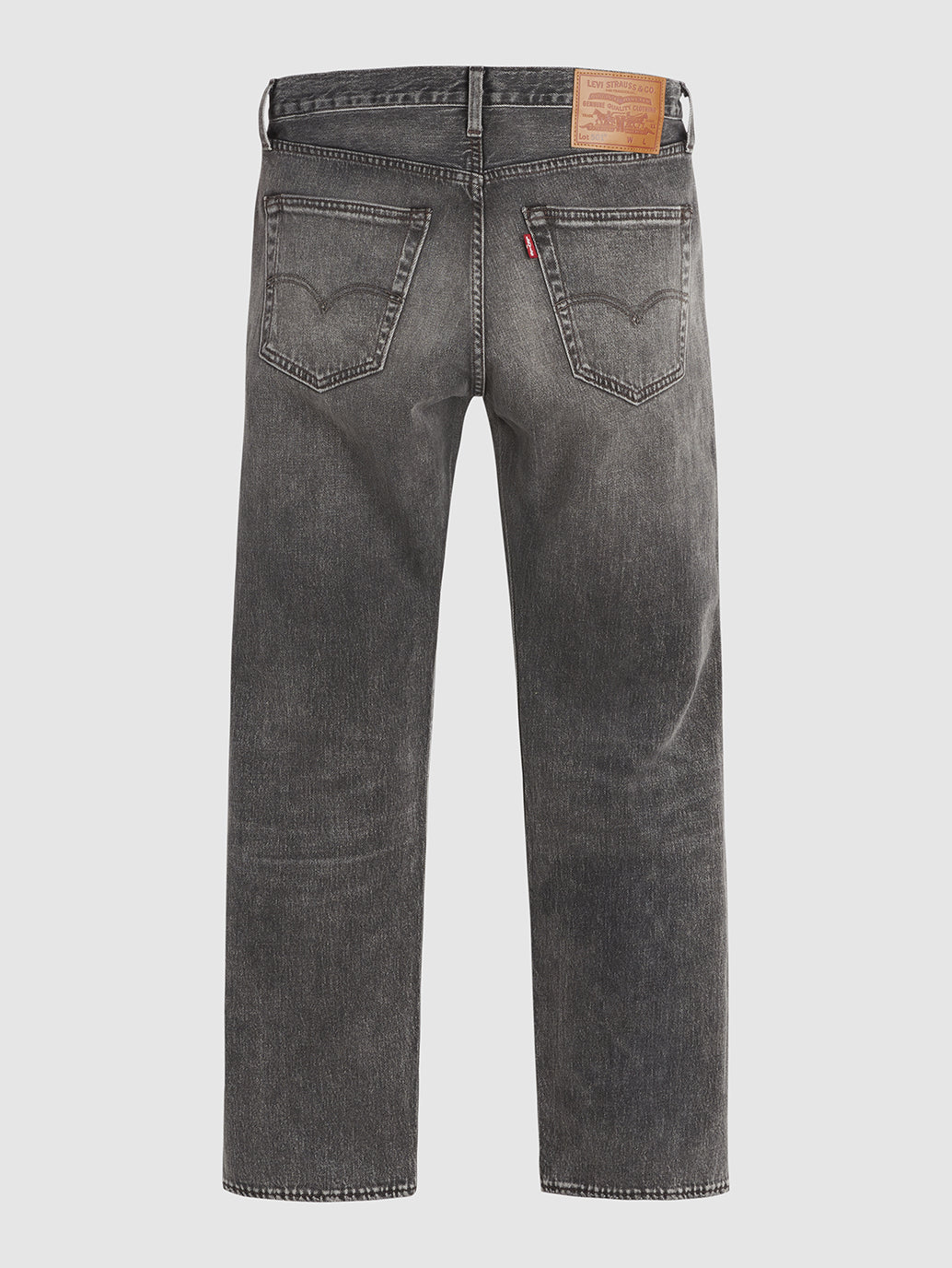 Men's 501 Grey Straight Fit Mid Rise Jeans - Back View