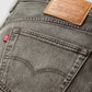 Men's 501 Grey Straight Fit Mid Rise Jeans - Detail View