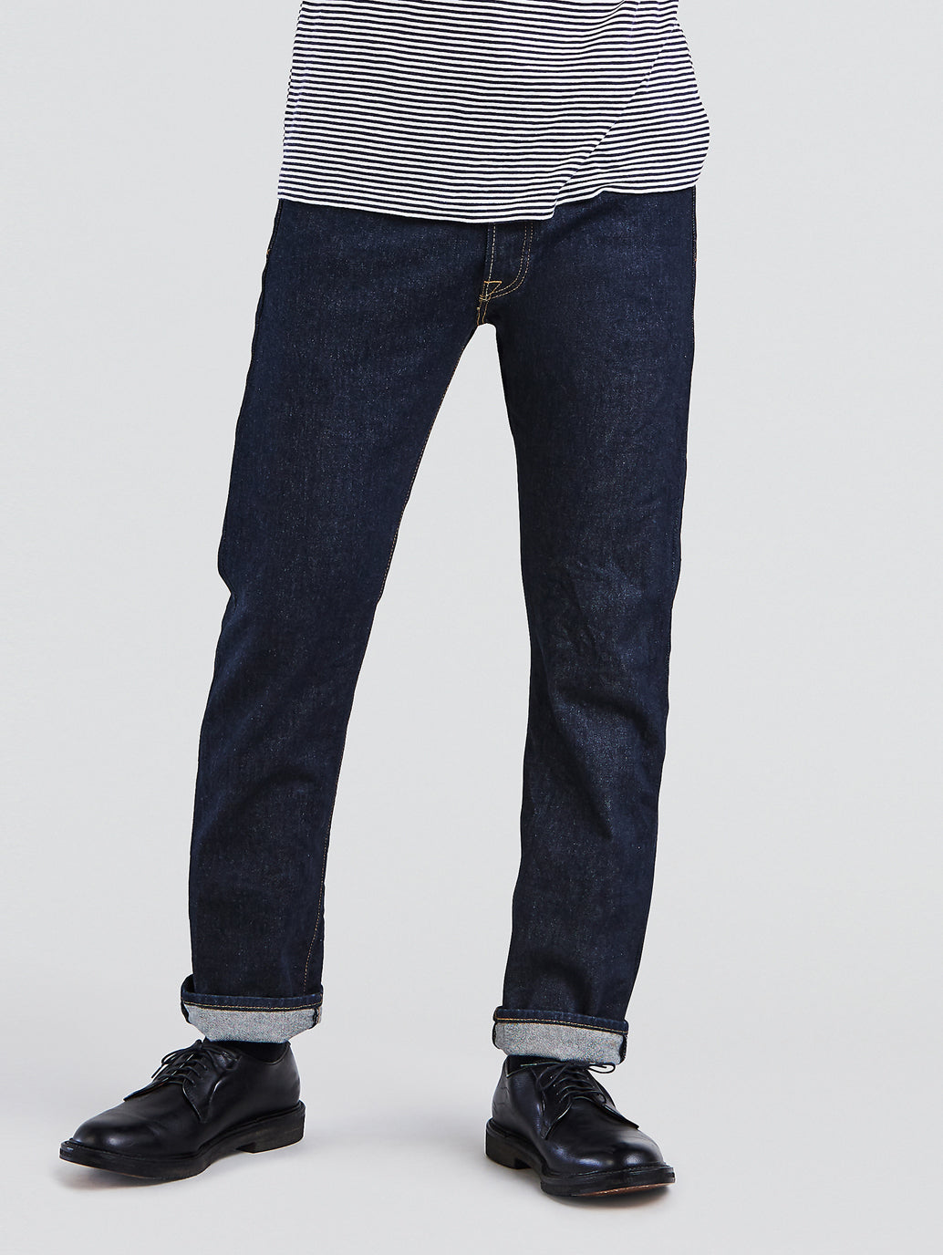Men's 501 Blue Straight Fit Mid Rise Jeans