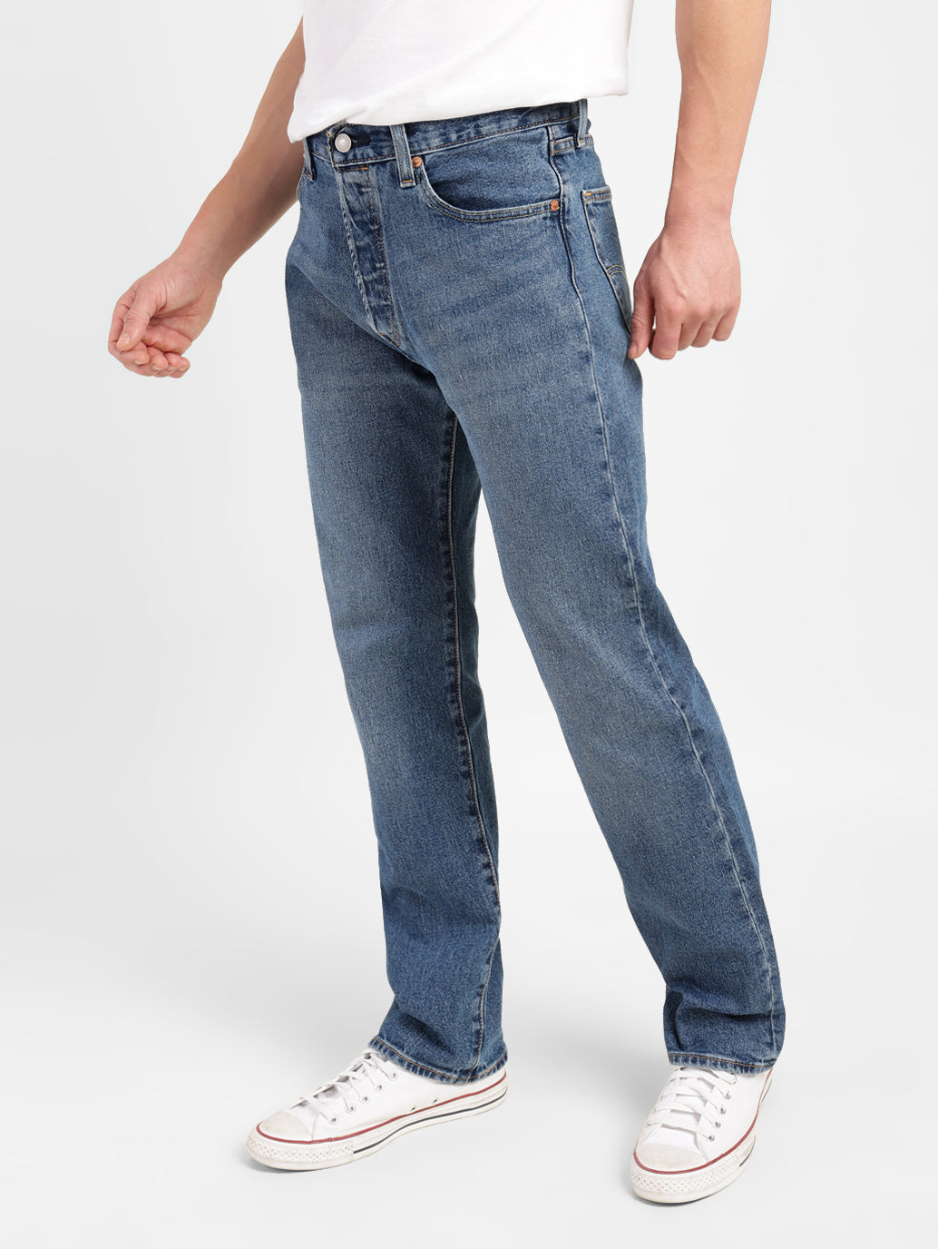 Men's 501 Blue Regular Fit Button Fly Jeans