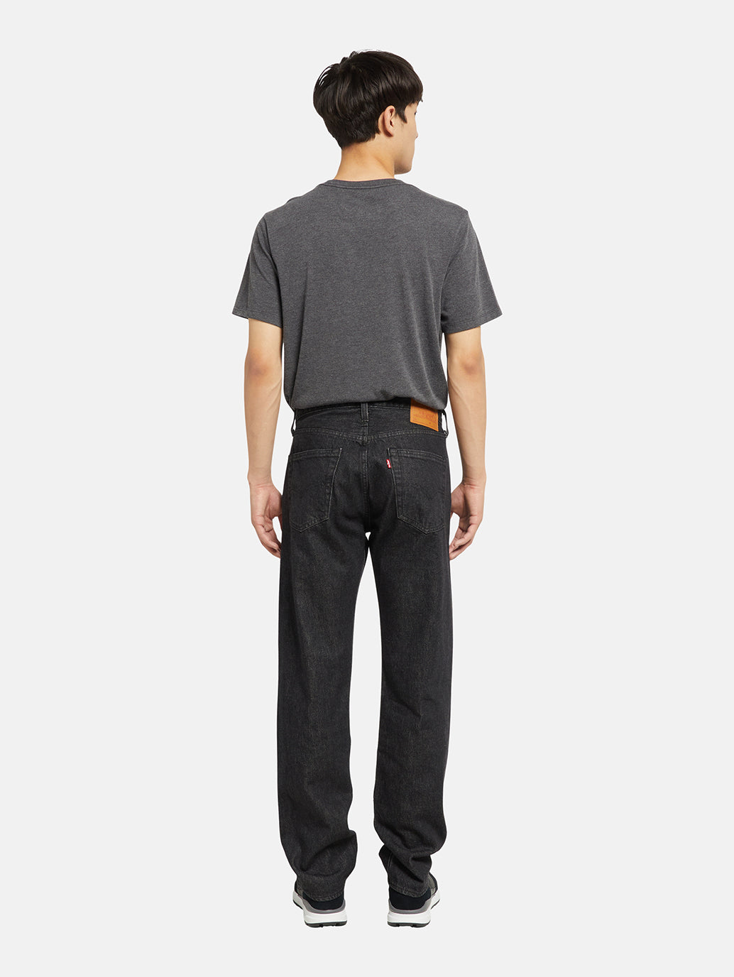 Men's 501 Black Straight Fit Mid Rise Jeans - Back View