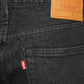 Men's 501 Black Straight Fit Mid Rise Jeans - Detail View