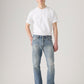 Men's 501 Blue Straight Fit Mid Rise Jeans - Front View