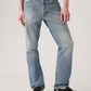 Men's 501 Blue Straight Fit Mid Rise Jeans - Front View
