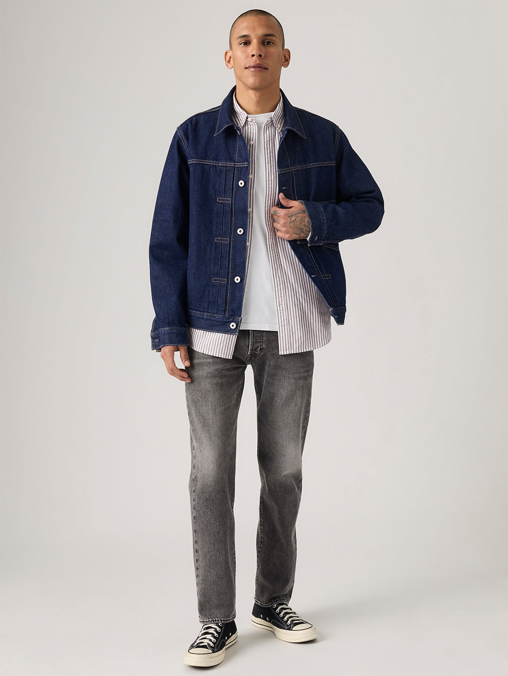 Men's 501 Grey Straight Fit Mid Rise Jeans