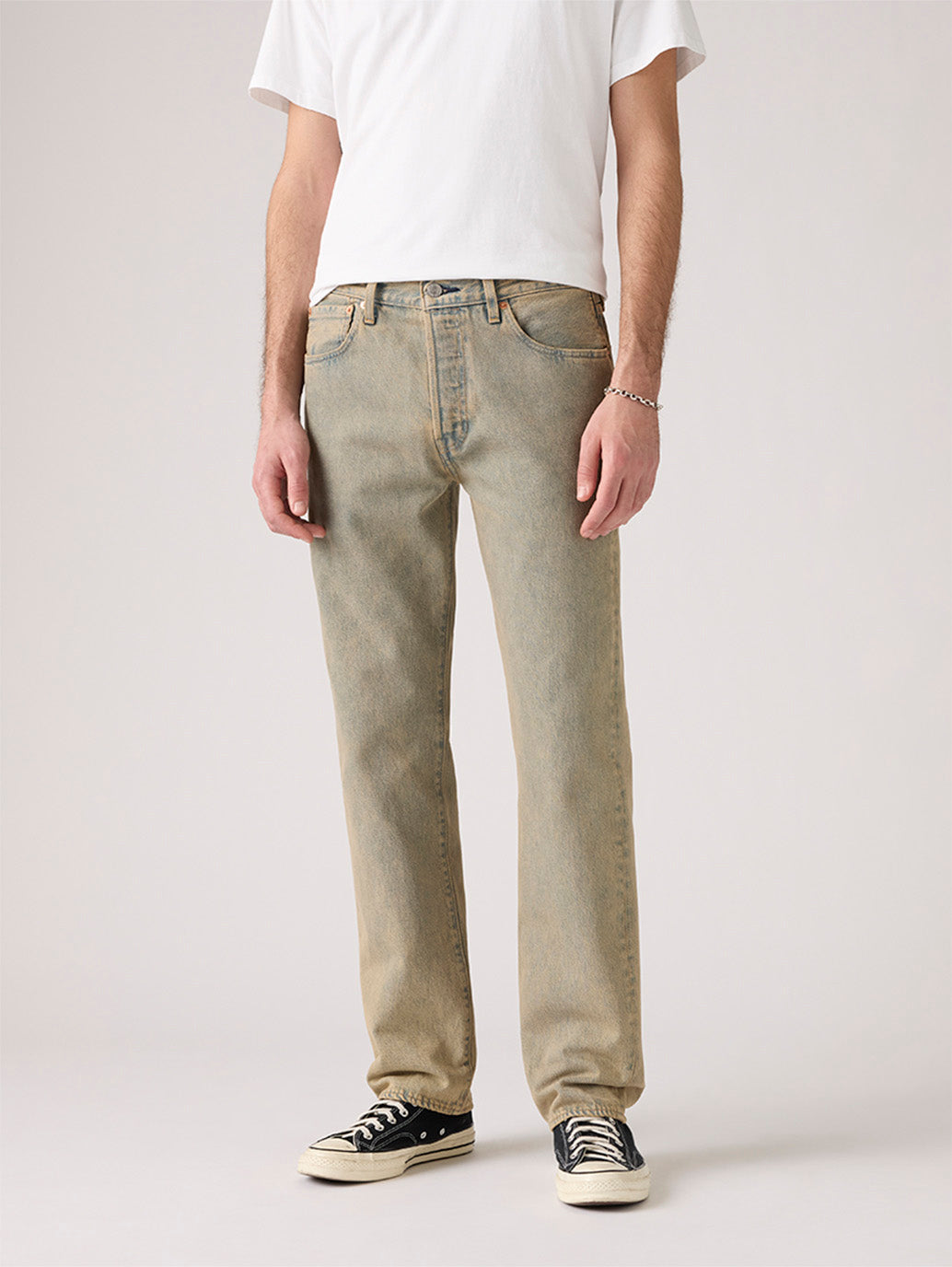 Men's Tinted 501 Grey Straight Fit Mid Rise Jeans