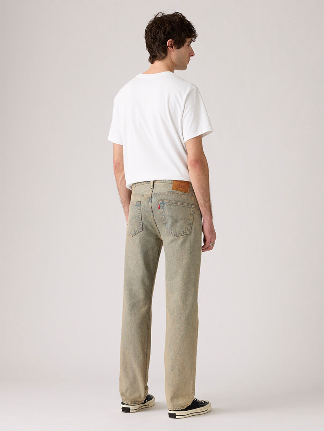 Men's Tinted 501 Grey Straight Fit Mid Rise Jeans - Back View