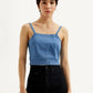 Women's Solid Blue Denim Cami Top - Front View