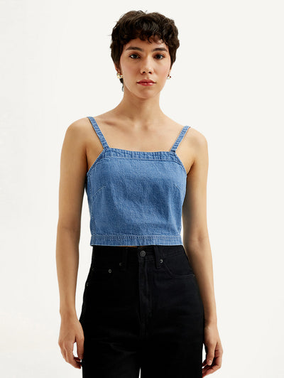 Women's Solid Blue Denim Cami Top