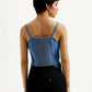 Women's Solid Blue Denim Cami Top - Back View