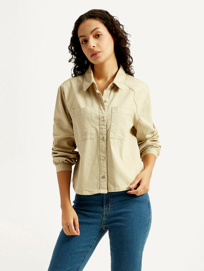 levi's Women's Solid Spread Collar Denim Shirt-picture-25