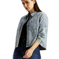Women's Solid Light Blue Relaxed Fit Denim Shirt - Styleshot View