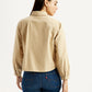 Women's Solid Beige Spread Collar Relaxed Fit Shirt - Back View