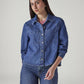 Women's Solid Relaxed Fit Denim Shirt - Styleshot View