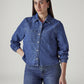 Women's Solid Relaxed Fit Denim Shirt - Front View