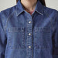 Women's Solid Relaxed Fit Denim Shirt - 20 View