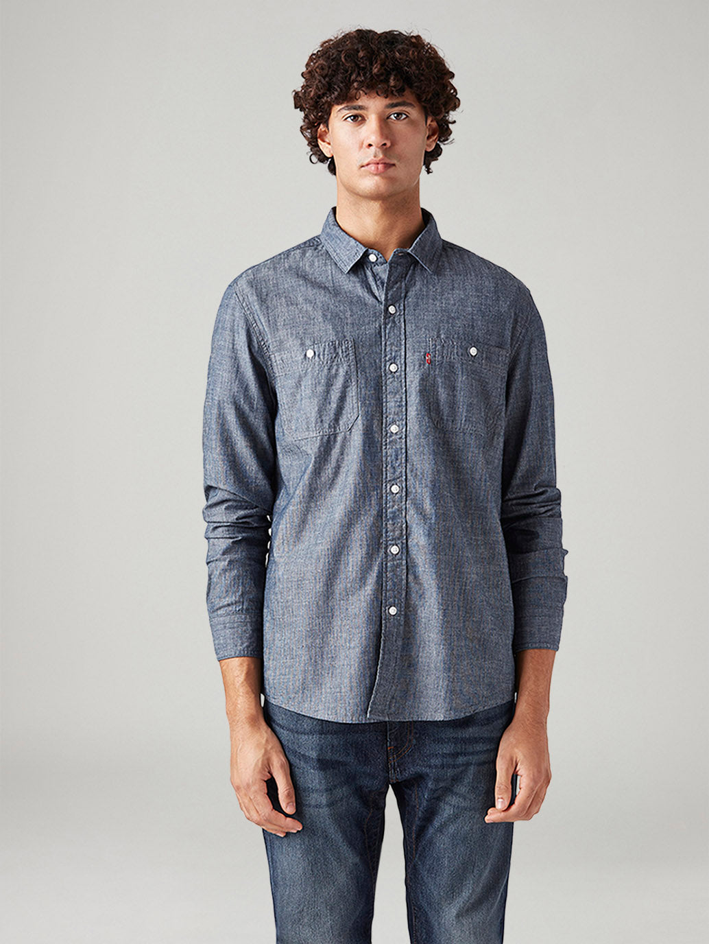 Men's Solid Slim Fit Shirt - Front View