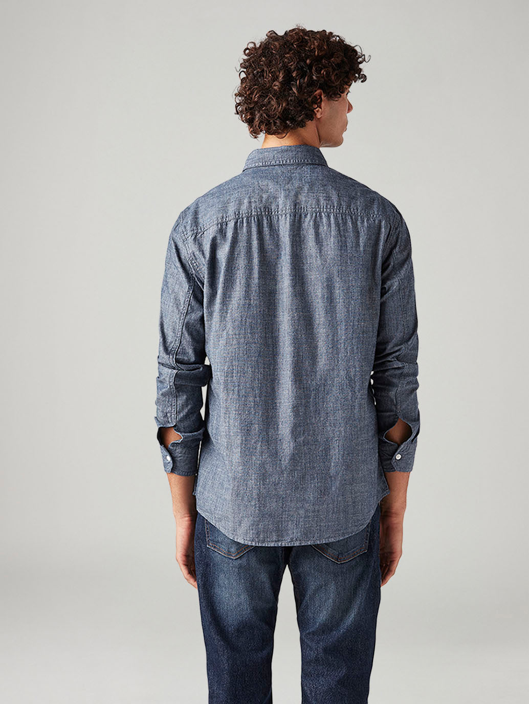 Men's Solid Slim Fit Shirt - Back View