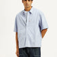 Men's Striped Light Blue Spread Collar Shirt - Styleshot View