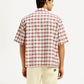 Men's Checkered White Spread Collar Shirt - Back View