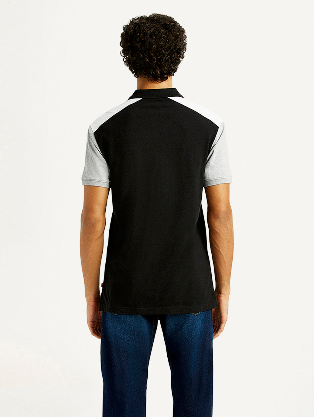 Men's Pure Cotton Slim Fit Polo T-shirt - Back View