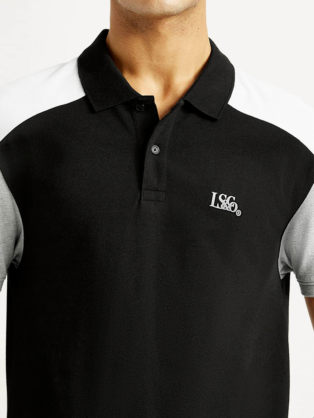 Men's Pure Cotton Slim Fit Polo T-shirt - Detail View