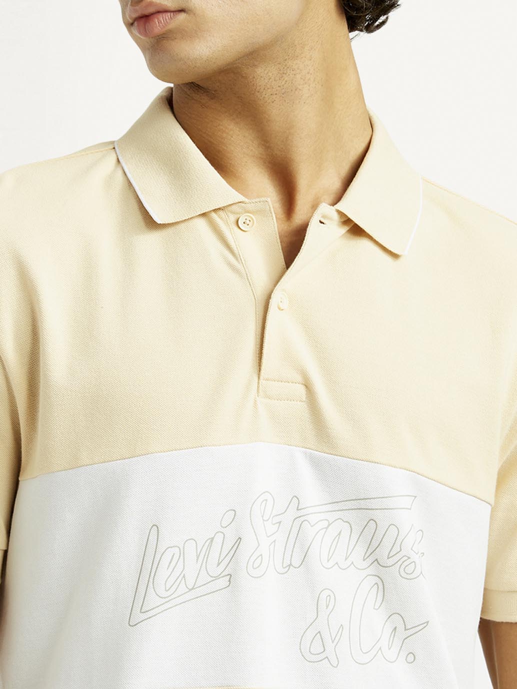 Men's Pure Cotton Slim Fit Polo T-shirt - Detail View