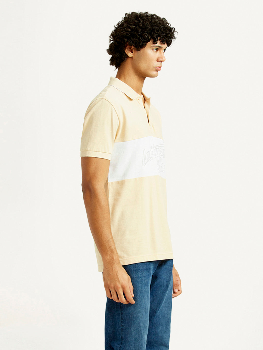 Men's Pure Cotton Slim Fit Polo T-shirt - Side View