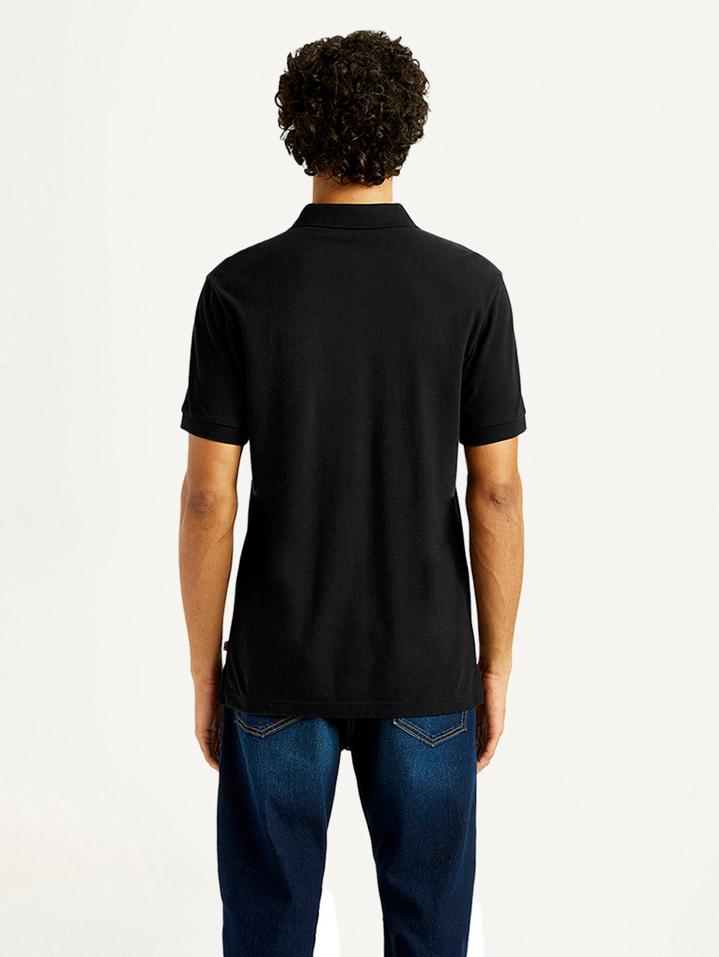 Men's Pure Cotton Slim Fit Polo T-shirt - Back View