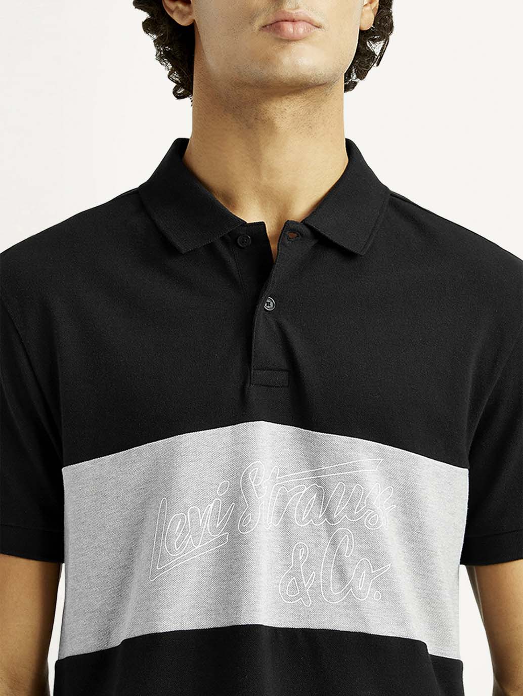 Men's Pure Cotton Slim Fit Polo T-shirt - Detail View