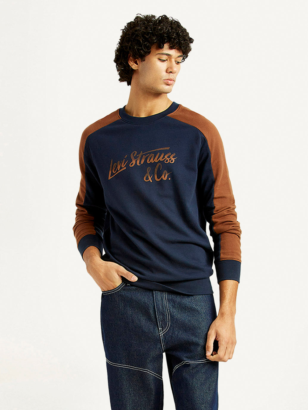 Men's Printed Round Neck Sweatshirt - Styleshot View