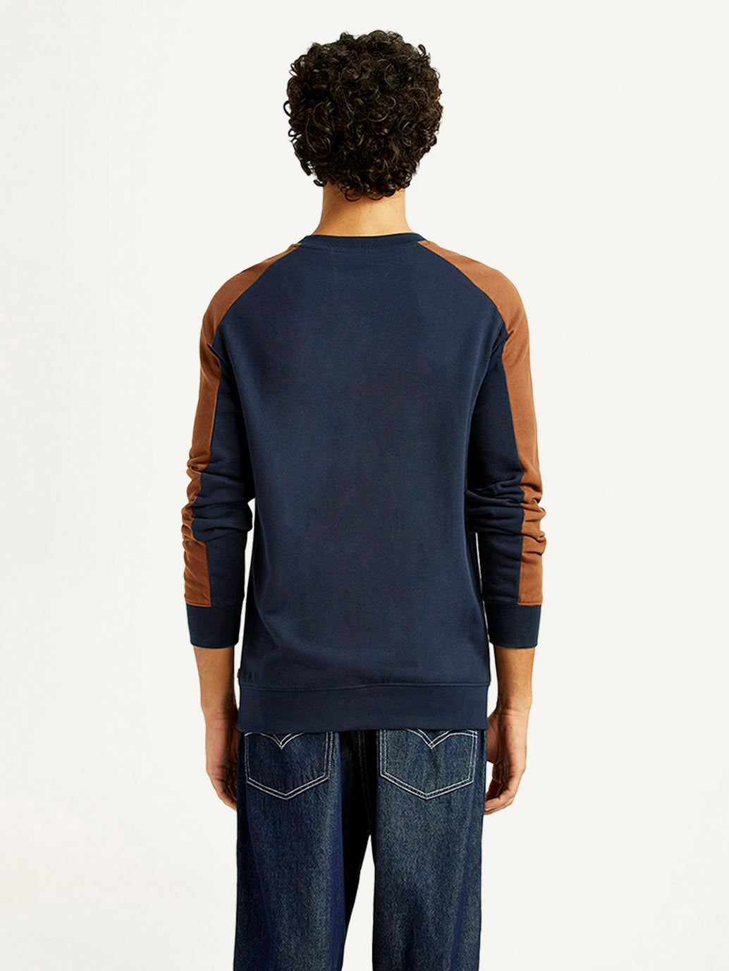 Men's Printed Round Neck Sweatshirt - Back View