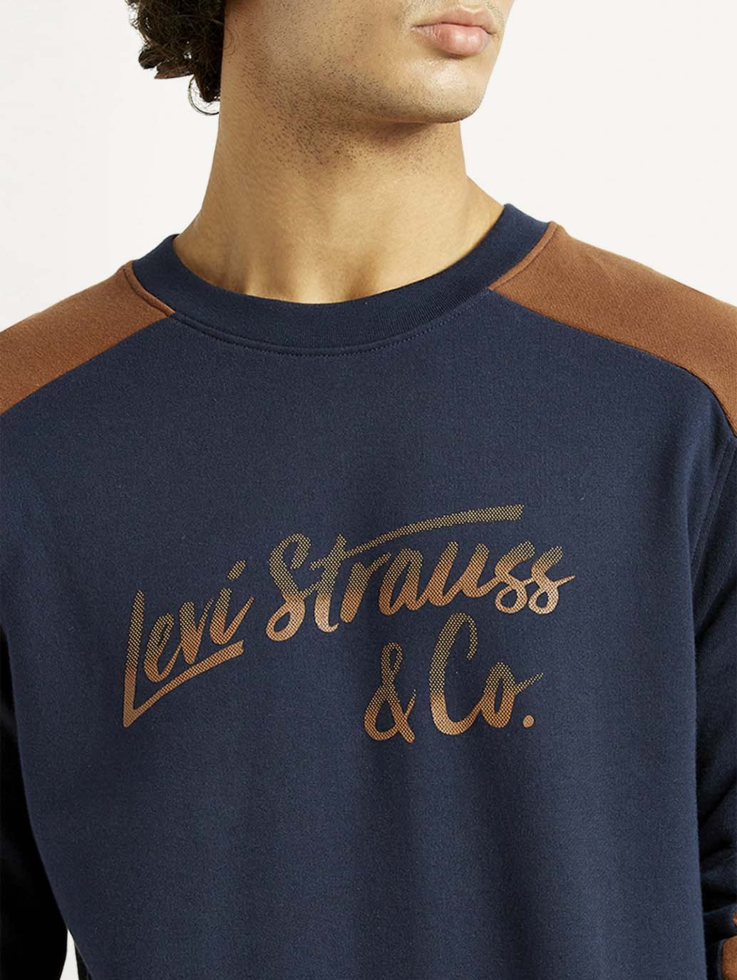Men's Printed Round Neck Sweatshirt - Detail View
